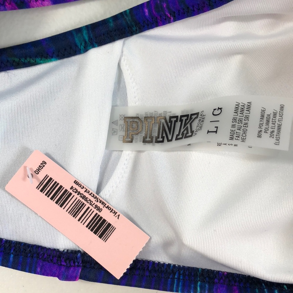 NWT VS Pink Tropical Theme Bikini Top Large SS29 - Picture 4 of 4